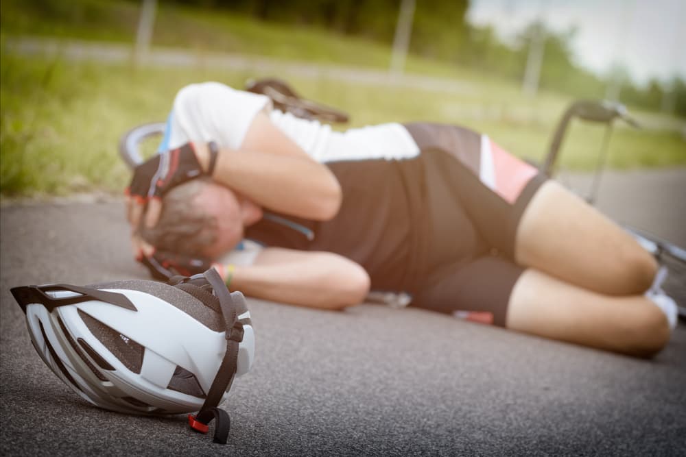 Woman involved in a bicycle accident who suffered an injury